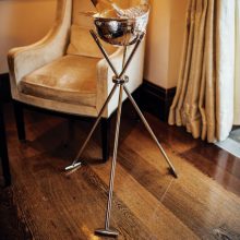 Polo Helmet Wine Cooler and Stand