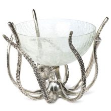 Octopus Stand & Crackle Glass Bowl