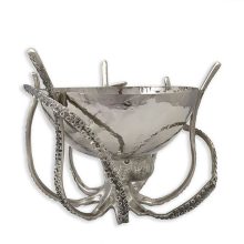 Octopus Stand with Hammered Stainless Steel Bowl