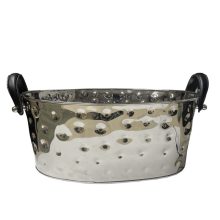 Polo Champagne Bath with Black Leather Handles