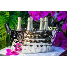 Polo Champagne Bath with Black Leather Handles